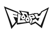 floopy logo, in the style of jet set radio